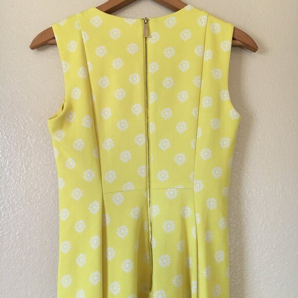 Calvin Klein Yellow Dress 2 White Daisy Flower 50s Inspired Rockabilly - Picture 4 of 6